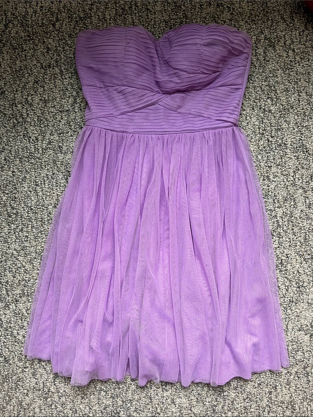 Lilac Strapless Tulle Dress